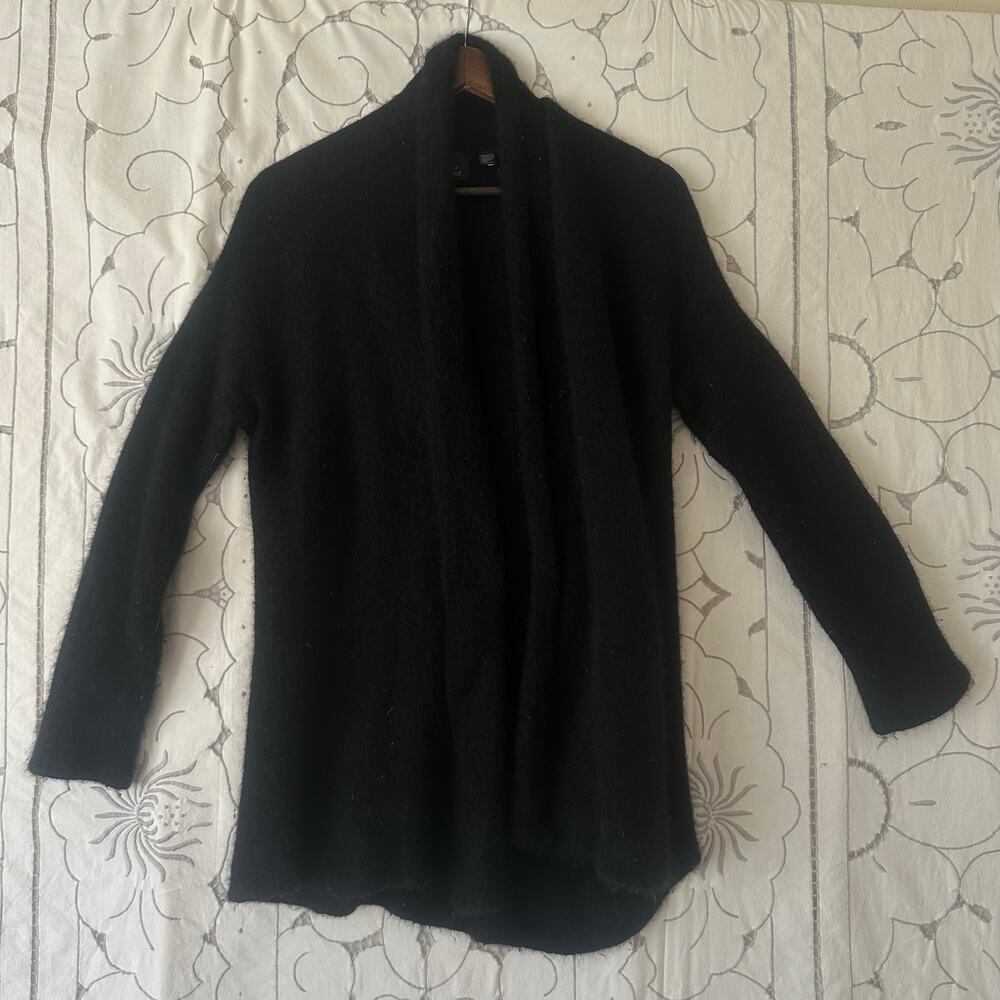 Eileen Fisher Project Black Cashmere Silk Open Cardigan S/M
